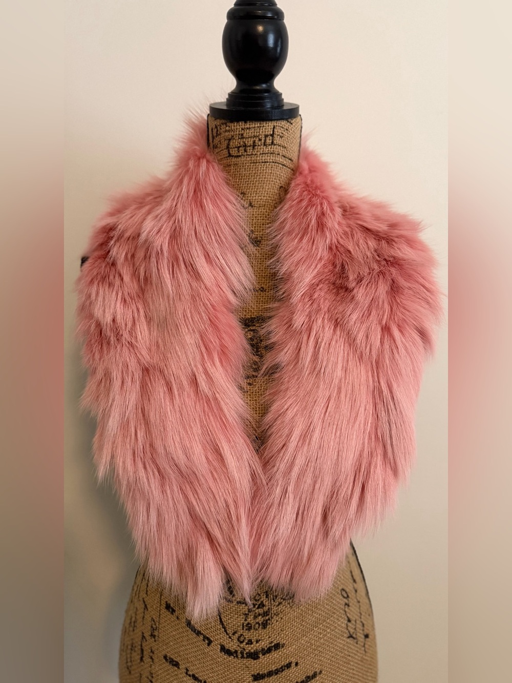 Pink Fur Collar • Real Fox Fur Collar • Real Fur Scarf • Fur Wrap • Fur Shawl